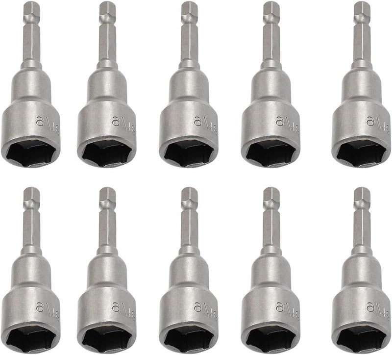 YiiSeeJo 10 Pcs Hex Magnetic Power Hex 9/16 Inch, Drill Bit Nut Driver Magnetic Extension Socket, Quick Change Socket Nut Impact Driver for Electric Drill Power Tools - Image 1
